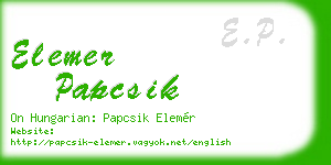 elemer papcsik business card